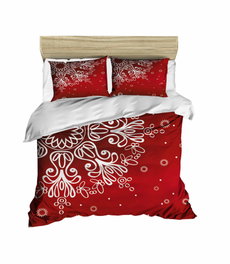 L'essentiel linge de maison Juego de funda nórdica doble Rojo y Blanco con impresión 3D